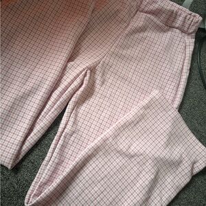 SHEIN Pink Checkered Pants